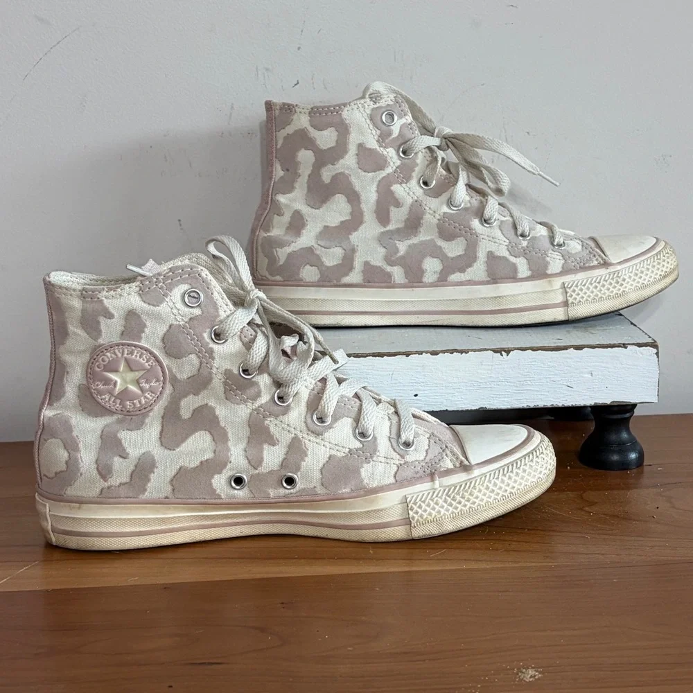 Converse Chuck Taylor All Star High Top Pink Leopard Sneakers A10047F Kids 5.5